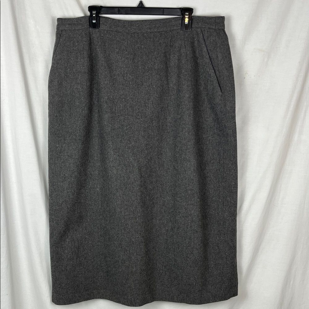Vintage J. G. Hook Wool Midi Length Gray Skirt